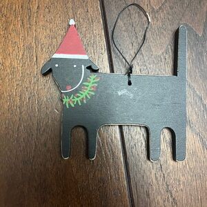 Festive Black Dog Ornament